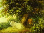landscape with cows.