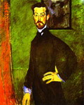 portrait of paul alexandre against a green background.