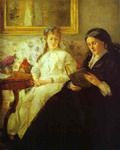 the mother and sister of the artist (reading).