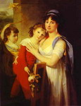 portrait of anna muravyova-apostol (1770s-1810) with her son mathew (1793-1886) and her daughter cat