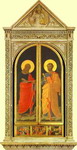 Linaiuoli Tabernacle: The Evangelist Mark and the Apostle Peter. Wings closed.