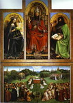 The Ghent Altarpiece (central section). Virgin. Christ. John the Baptist. Adoration of the Lamb.