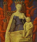 diptych de melun. madonna and child. left panel.