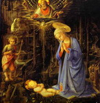 The Adoration, with the Infant Baptist and St. Bernard.
