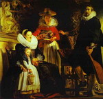 The Artist and His Family in a Garden.