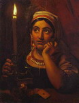 fortune-teller with a candle.