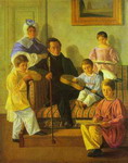 The Family Portrait of A. Bashilov with His and Count de Balman's Children.