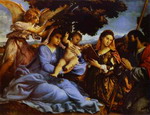 Madonna with Child, St. Catherine, and St. Jacob.