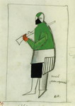Reciter. Sketch of a costume for the opera 