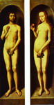 Adam and Eve. The reverse side of the wings of the Altar of Saints John the the Baptist and John the