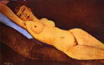 Reclining Nude with Blue Cushion.