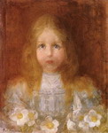 portrait of a girl with flowers / meisjesportret met bloemen.