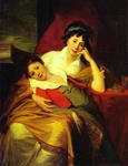 portrait of catherine muravyova (1771-1848) with her son nikita muravyov (1796-1866).