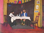 Kandinsky and Erma Bossi at the Table in the Murnau House.