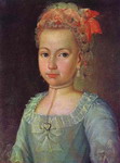 portrait of anna lermontova at the age of 5.