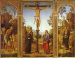 The Crucifixion with the Virgin, St. John, St. Jerome and St. Mary Magdalene.