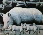 Sow with Piglets.