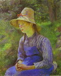 young peasant girl wearing a hat.