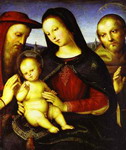 madonna with the christ child blessing and st. jerome and st. francis