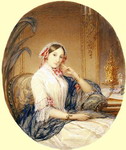 Portrait of Grand Duchess Maria Nikolaevna. Cardboard, watercolor, gouache, whitewash.