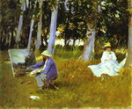 claude monet painting at the edge of a wood.