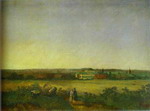 View in the Vicinity of Moscow with a Mansion and Two Female Figures.