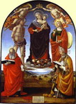 The Virgin and Child among Angels and Saints.