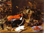 hungry cat with still life.
