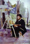 Portrait of the Artist I. S. Ostroukhov at Work.
