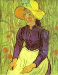 peasant woman with straw hat. auvers-sur-oise.