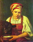 A Peasant Girl with a Calf.