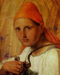 Peasant Girl with Butterflies.