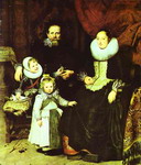 portrait of the artist with his family.