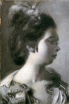 Study of a Young Girl with Feathers in Her Hair.