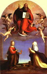 God the Father in Glory with St. Mary Magdalene and St. Catherine of Siena.