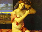 Young Woman Holding a Mirror.