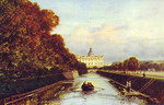 view of the st. michael palace in st. petersburg from the swan canal.