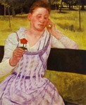 Woman with a Red Zinnia.