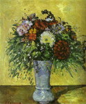 Flowers in a Blue Vase.