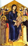 Madonna and Child Enthroned with Two Angels and St. Francis and St. Dominic.