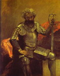 man in armor or seated man at arms.