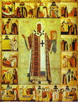 st. alexius, metropolitan of moscow, with scenes from his life.