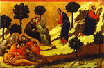 Maestà (back, central panel): The Prayer on the Mount of Olives.