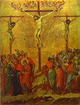 Maestà (back, central panel): The Crucifixion.