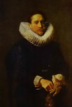 Portrait of a Gentleman, Putting on His Gloves.